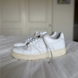 White Nike Air Force 1 Leather Sneakers